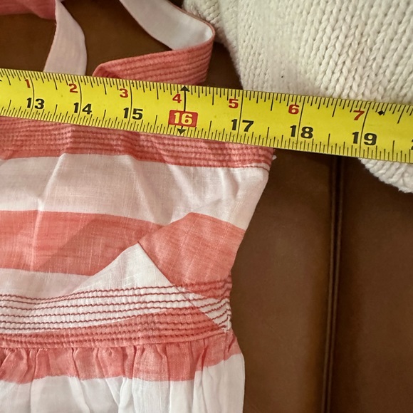 J. Crew NWT Tangerine Coral Orange Striped Babydoll Top Blouse Lined Side Zip 14 - Picture 12 of 15